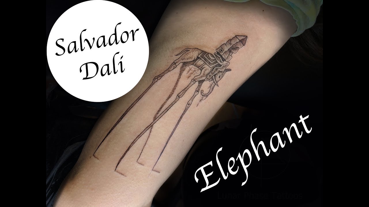 🗿Dali elephant tattoo🐘 #tattoo #tatuajeespalda #... | TikTok