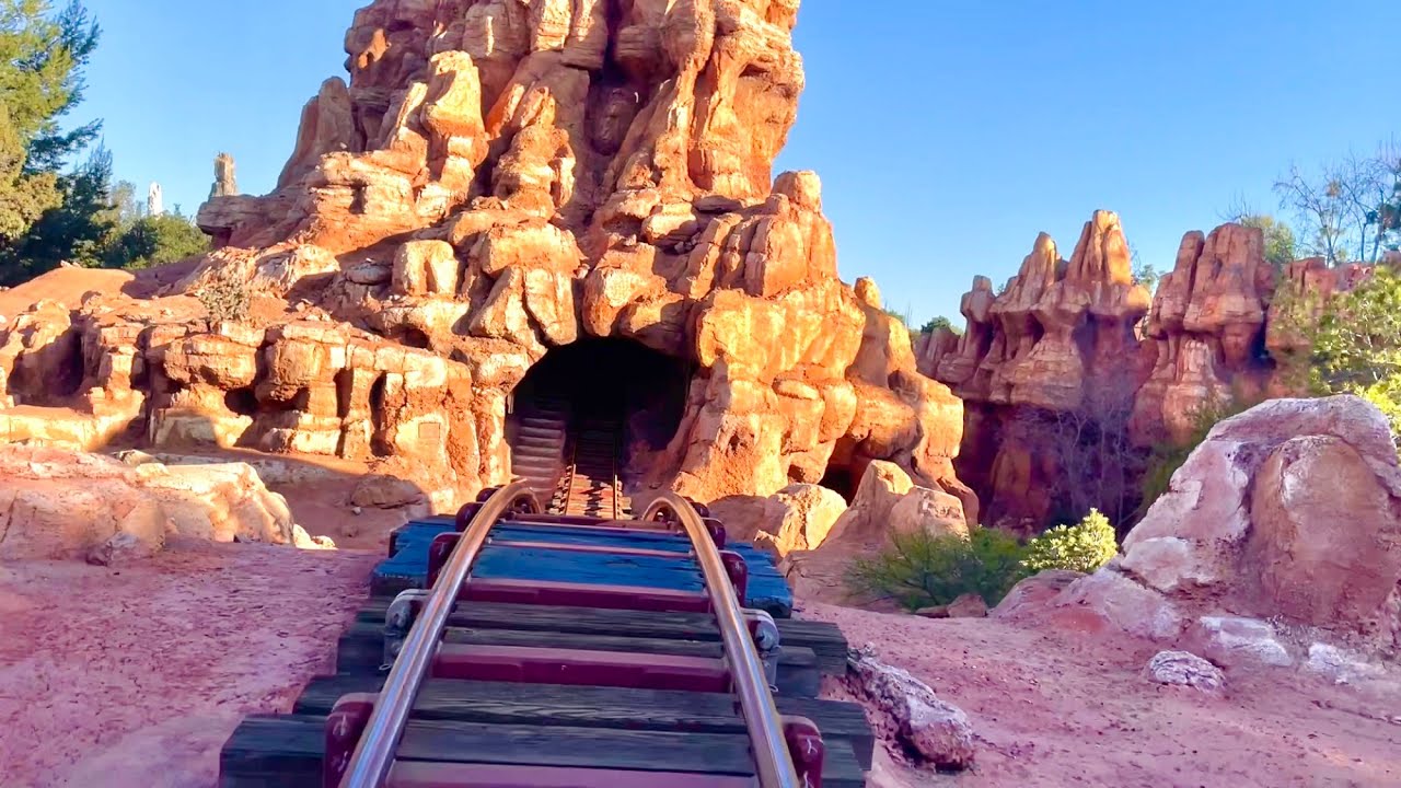 2024 🚂New Big Thunder Mountain Railroad BACKWARDS at Disneyland (Rear POV)