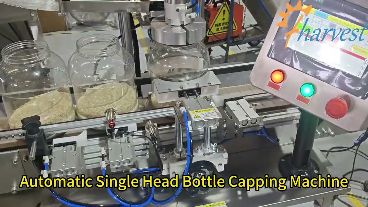 Big Plastic Container Screw Capping Machine, Single Head Bottle Gripper Capper Top Factory