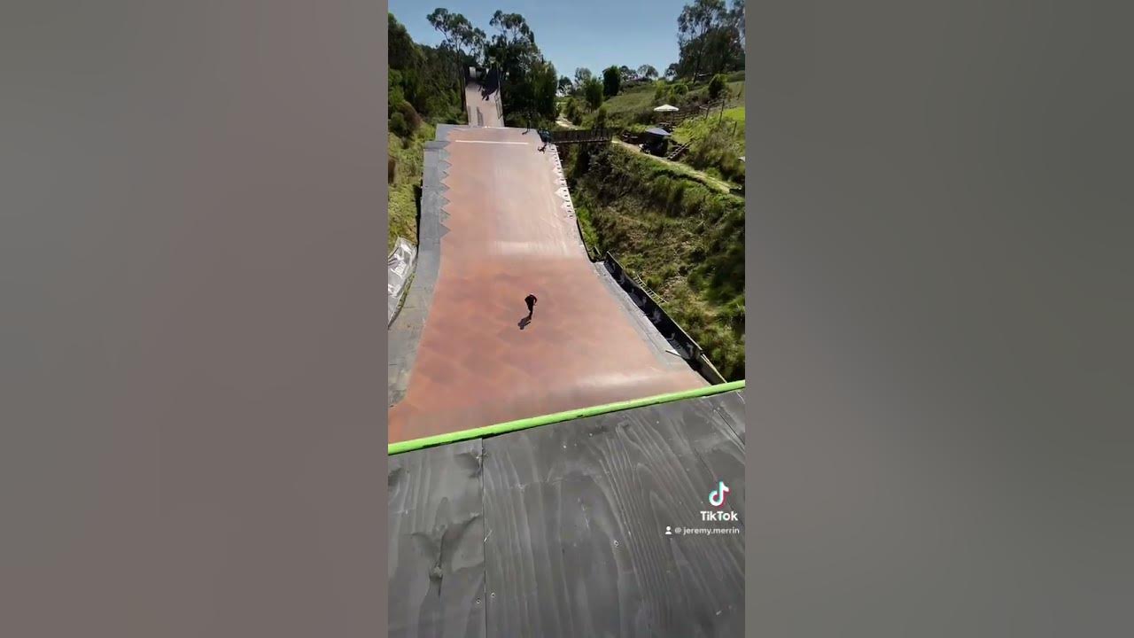 AIRING A 28ft MEGARAMP #scootering #scootertricks #scooter #megaramp #scoot