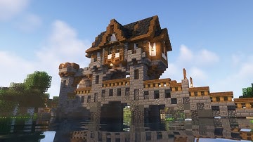 Minecraft Medieval Build | ⚔️ Bridge House Tutorial