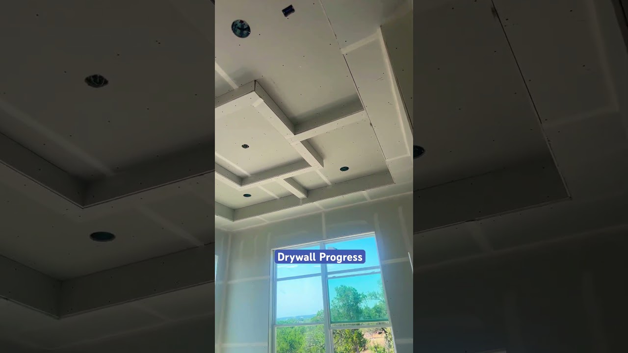 Drywall progress continued on New Braunfels custom home build.