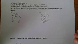 Interior Angles of Circles