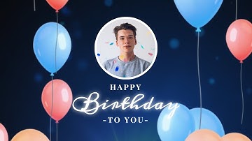 Free Balloon Bokeh Style Happy Birthday with Photos Opener Template (Customizable)