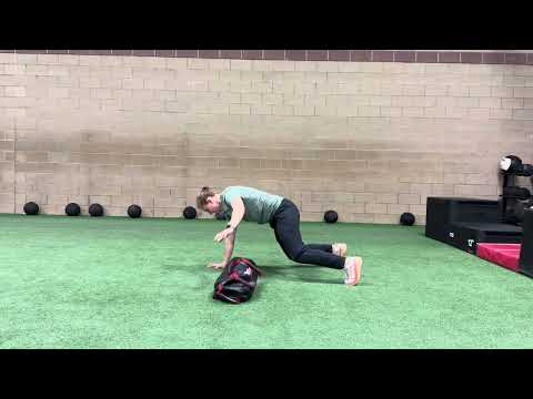 Sandbag Bear Plank Pullthrough