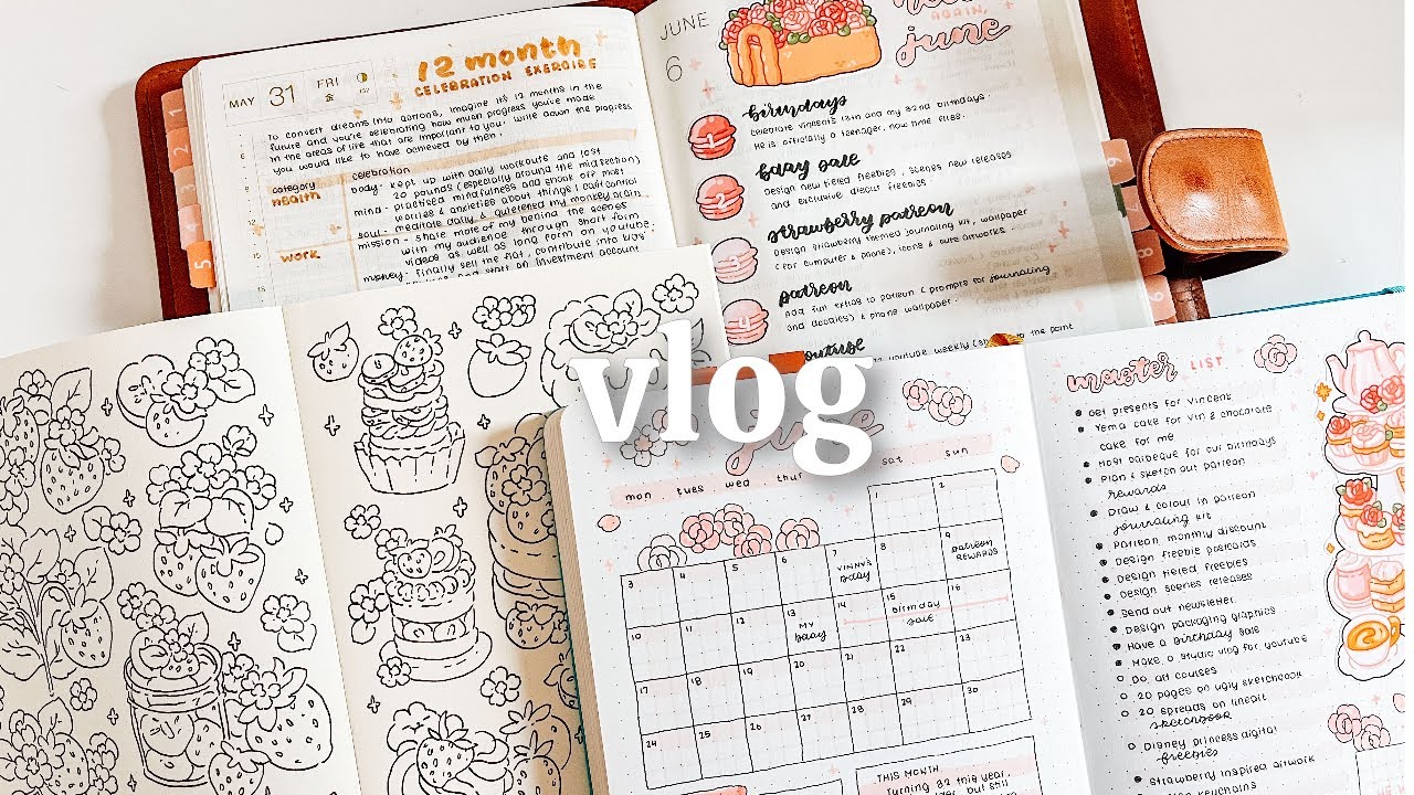 Art & Planning Vlog 004 🎨 Journaling, Patreon Strawberries Kit, Bullet Journaling and New Packaging