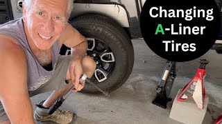 Changing the Tires on an ALiner Pop Up Camper