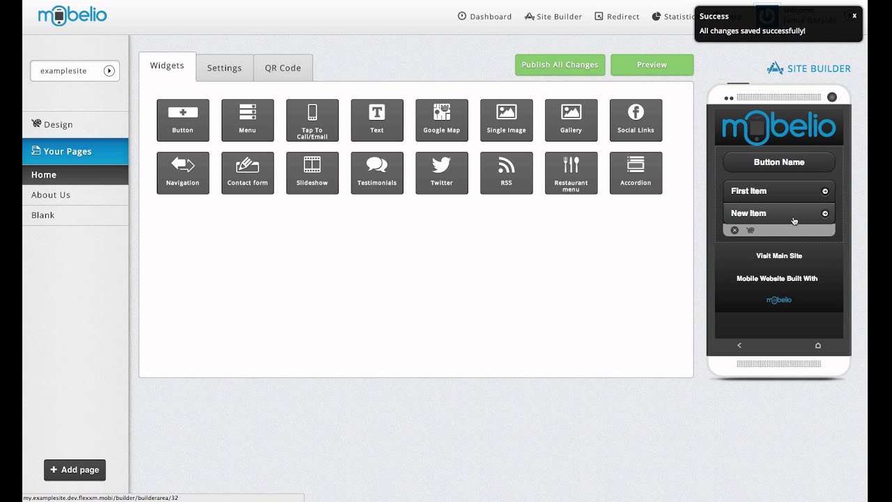Mobelio Mobile Website Building - Adding And Linking Pages