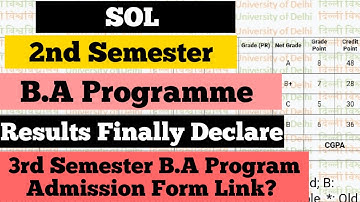 SOL 2nd Semester B.A Programme Result Finally Declare | Sol 3rd Semester admission 2022