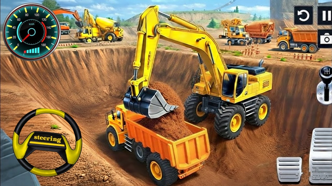 🚧  JCB City Road Construction Simulator 3D🚧👷 - City Road Construction 3D Android Gameplay POLICEGO