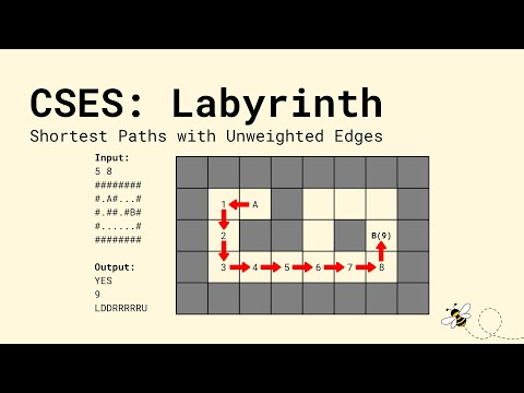 CSES: Labyrinth Tutorial | Shortest Paths with Unweighted Edges | C++, Java, and Python