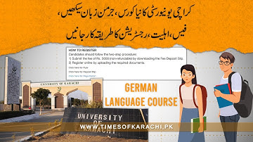 Karachi University 2025 Basic German Course: Fees, Duration & Eligibility Explained