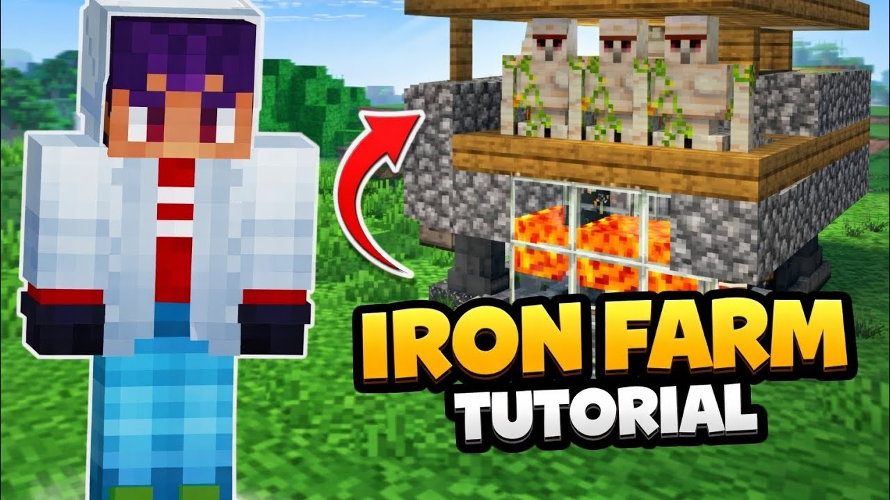 Best iron farm in world for mcpe 😀🌍|| only pro know about it 