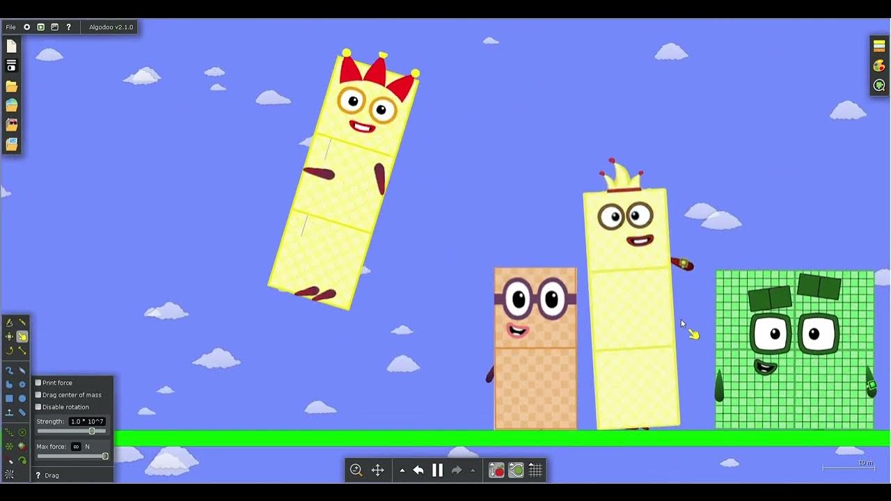 Numberblocks 0 to 1000000 battle 27 in algodoo no sound youtube