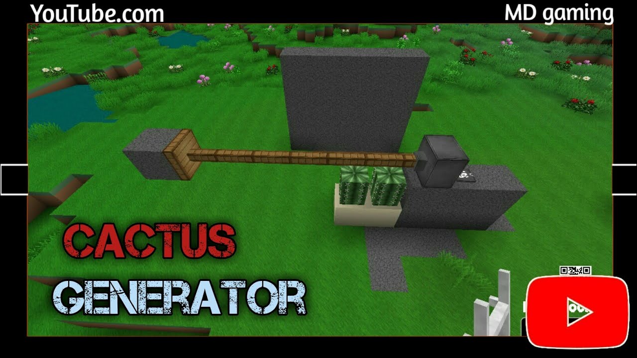 how to make cactus generator in mini block craft || Auto cactus ...