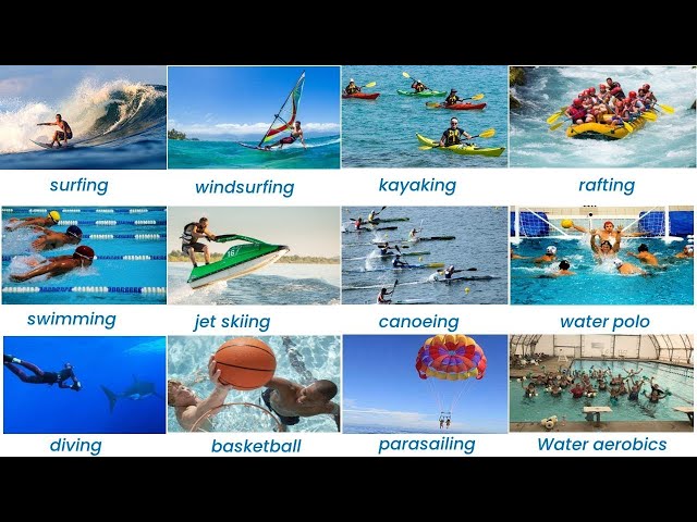 Water Sports in English - Water sport Vocabulary with Pictures 