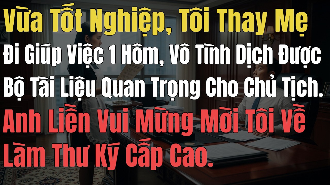 Vừa Tốt Nghiệp Tôi Thay Mẹ Đi Giúp Việc 1 Hôm, Vô Tình Dịch Được Bộ Tài Liệu Quan Trọng Cho Chủ Tịch