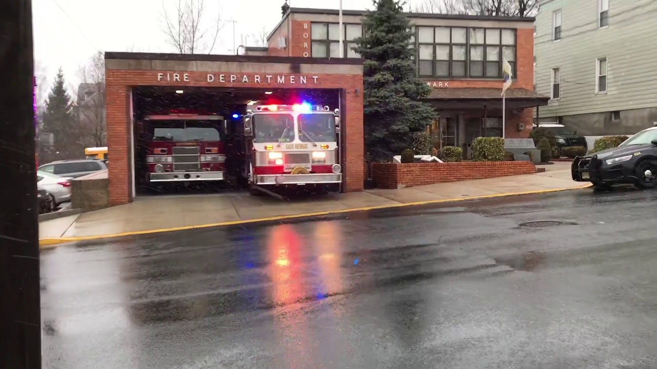 EAST NEWARK FIRE DEPARTMENT ENGINE 3 RESPONDING FROM QUARTERS IN EAST