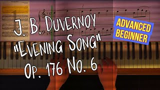 J. B. Duvernoy: Evening Song, Op. 176 No. 6 (F-Major Version), Slow Motion Piano Tutorial