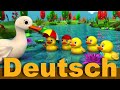 Fünf kleine Enten -Tierlieder - Deutsches Kinderlied -  Kinderlieder zum Mitsingen und Bewegen