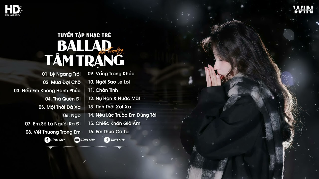 Playlist Nhạc Trẻ Ballad Tâm Trạng 2026-Lệ Ngang Trời,  Mưa Đợi Chờ, Nếu Em Không Hạnh Phúc-Tình Suy