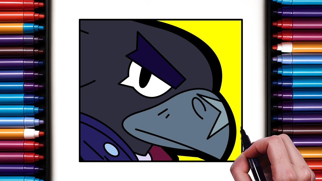 How to Draw Crow Icon From Brawl stars | Easy Step-by-Step Drawing Tutorial