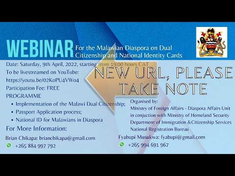 Webinar for the Malawian Diaspora on Dual Citizenship and National Identity Cards
