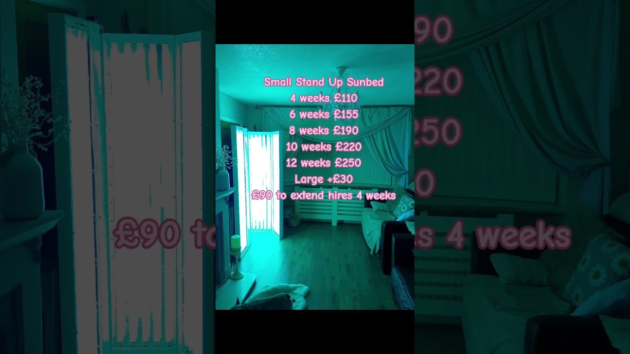 sunbed hire in south Yorkshire, just needs 2 plugs, 1 square metre of floor space, can go upstairs