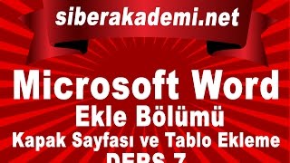 Download Microsoft Word Ders 7 - Ekle Bölümü 1 Kapak Sayfası Ve Tablo Ekleme Video MP3 Microsoft Word Ders 7 - Ekle Bölümü 1 Kapak Sayfası Ve Tablo Ekleme