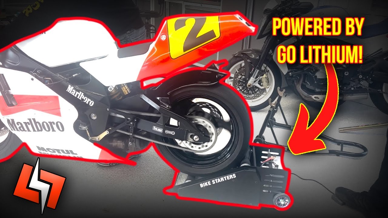 Bike Starter test on MotoGP YZR500 Classic Race Bike Powered by GO