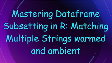 Mastering Dataframe Subsetting in R: Matching Multiple Strings warmed and ambient