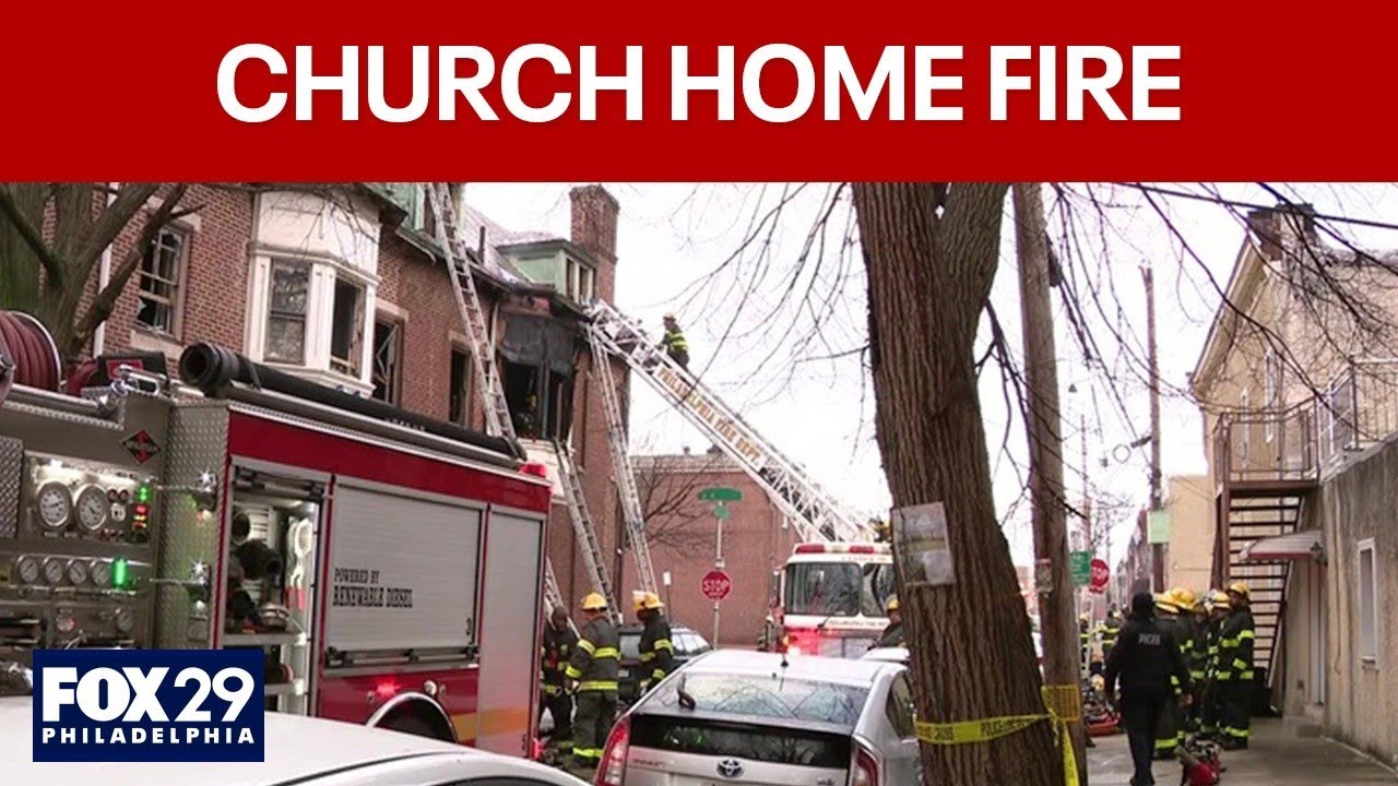 Father and daughter rescued from church home, firefighter injured
