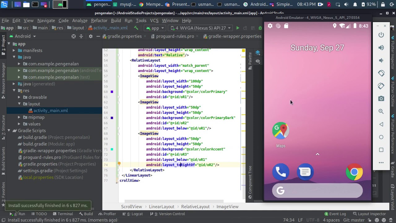 Android Studio-Layout Menggunakan Android Studio - YouTube