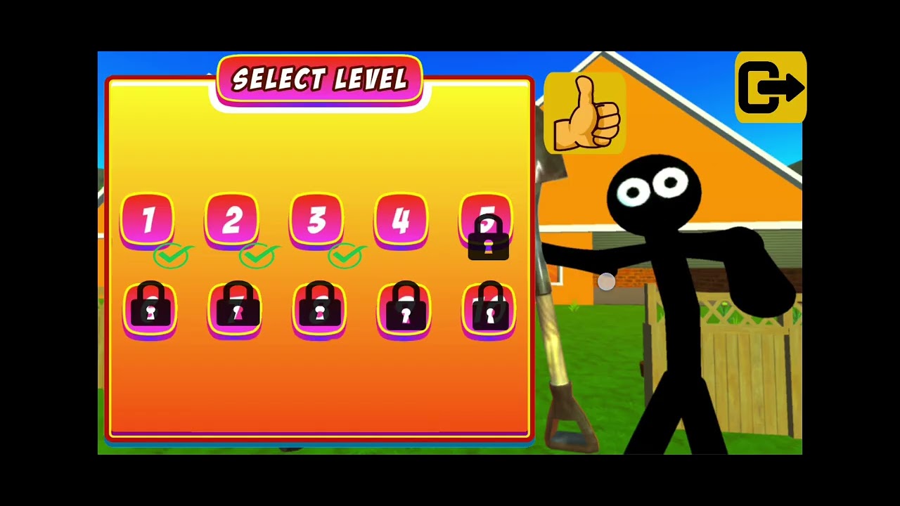 My first game play stickman neighbor Scared?