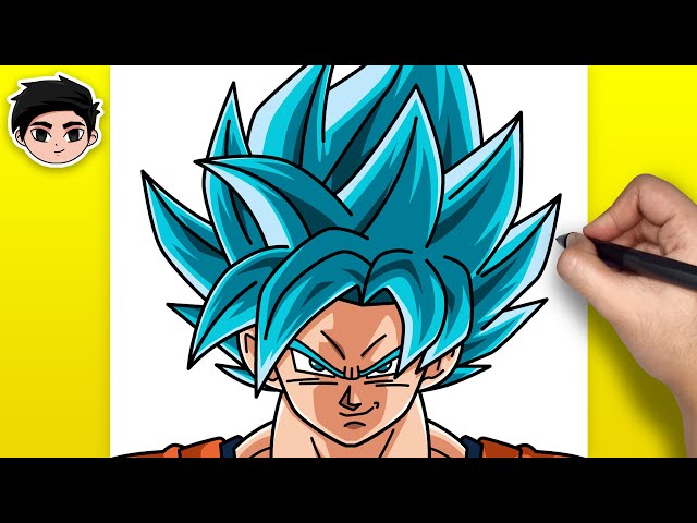 How to Draw Goku SSJ Blue from Dragon Ball