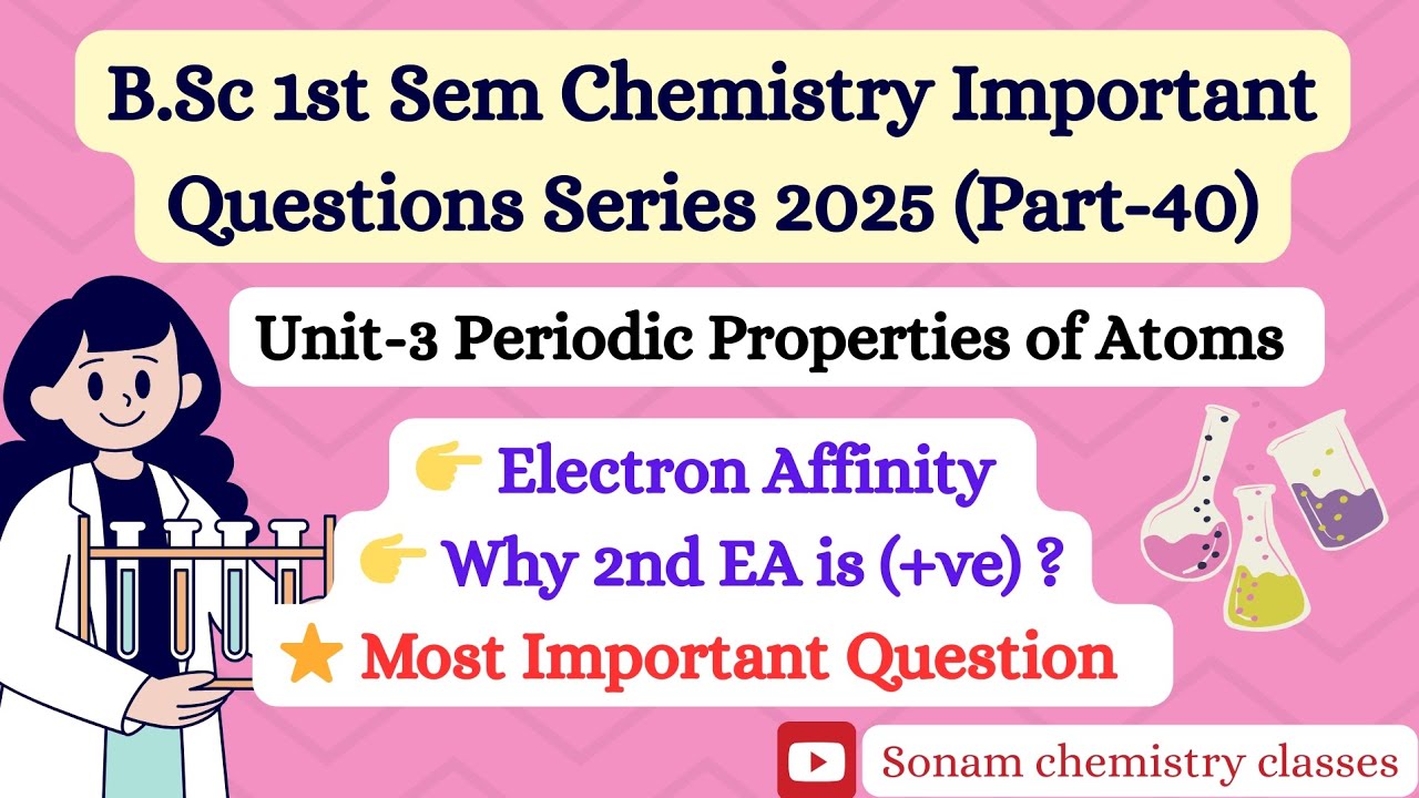 Electron Affinity | Unit-3 | B.Sc 1st Sem Chemistry Important Question | Periodic Properties of Atom
