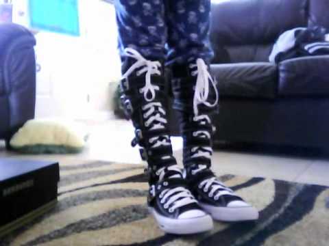 knee high converse with buckles