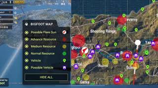 Bigfoot PUBG mobile in-game realtime resource map to help you get a chicken dinner screenshot 4