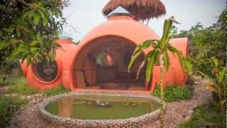 On a large organic mango farm, far into the countryside of northeastern Thailand, I have built my little dome home. After recieving an 