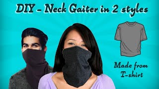 Diy Neck Tube/Gaiter In 2 Style From Stretchy T-shirts