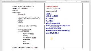 CPL Lab Part Expt 12 To find square root of a number by Chidanand S Kusur