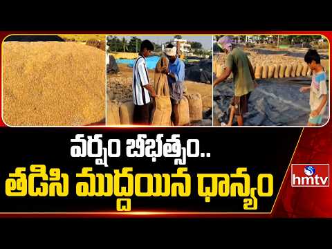 వర్షం బీభత్సం.. తడిసి ముద్దయిన ధాన్యం | Nagarkurnool District | Grain Left Soaked and Ruined | hmtv - HMTVNEWS