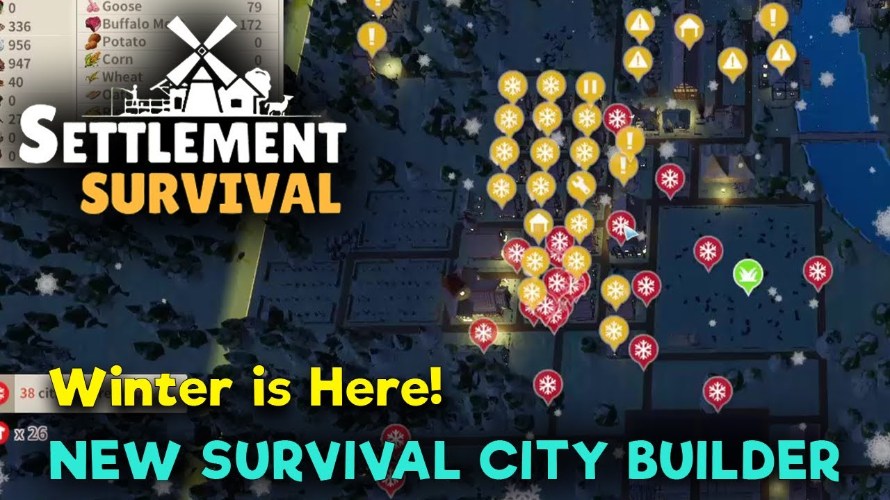 SNOWSTORMS ! - NEW Survival City Builder - Settlement Survival - Gameplay