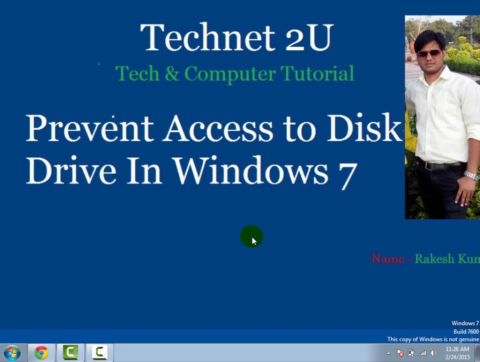 How to Prevent to Access Disk Drive In Windows 7 YouTube