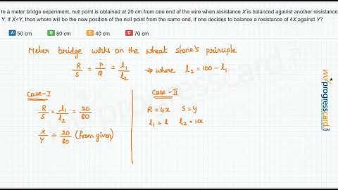 In a meter bridge experiment, null point is obtained