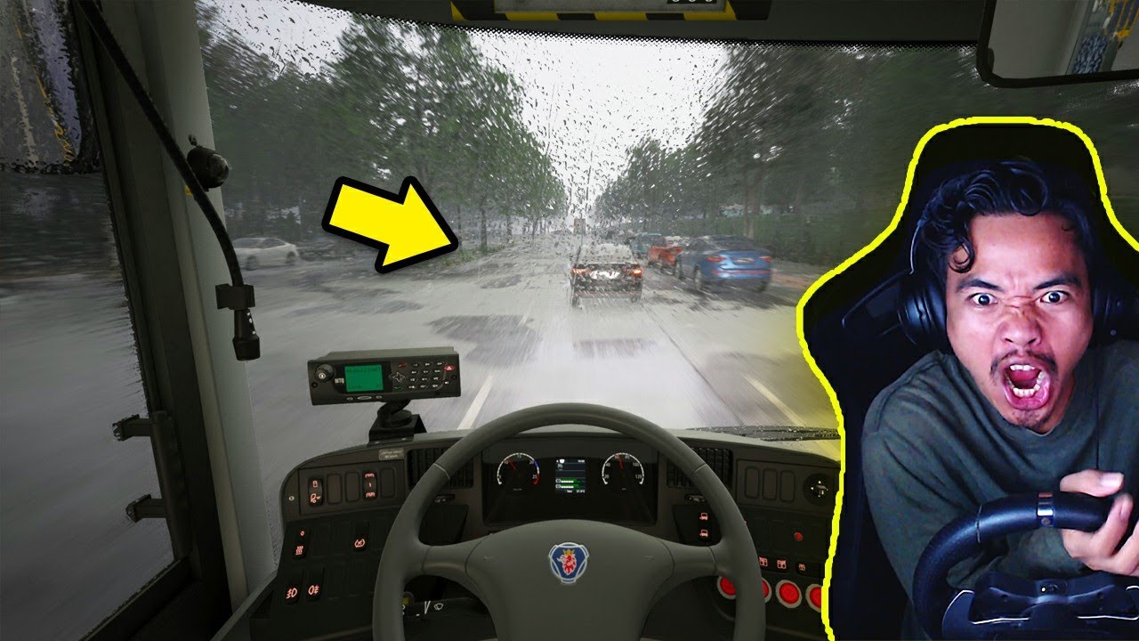 Hujan Lebat!! Sopir Bus Scania Bingung ngidupin wifer - the bus simulator part5
