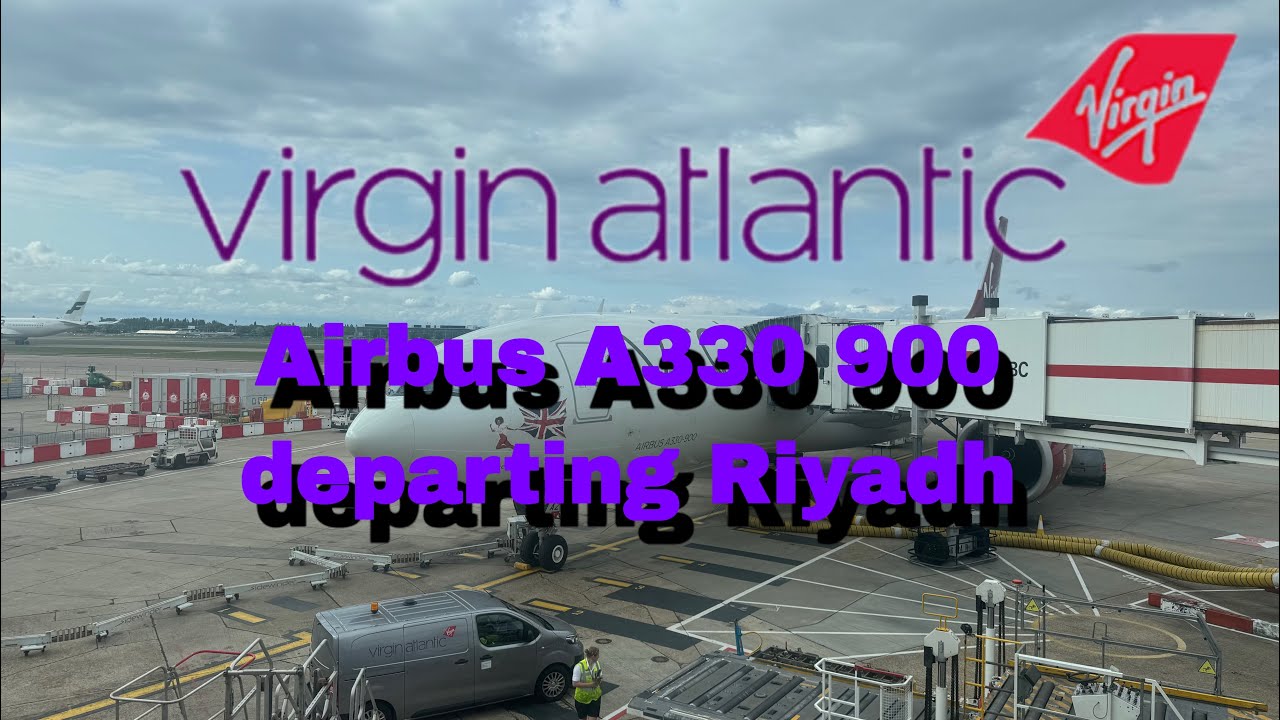 Virgin Atlantic Airbus A330 900 taking off from Riyadh airport 