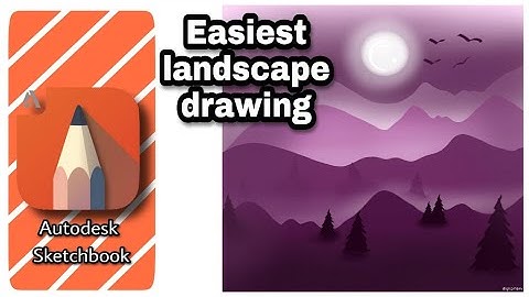 How to draw a easy landscape in Autodesk Sketchbook(within 5 minutes)| Simple and Easy Digital Art |