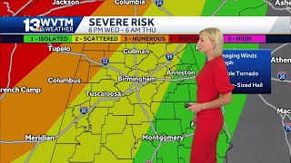 Strong to severe storms possible tonight