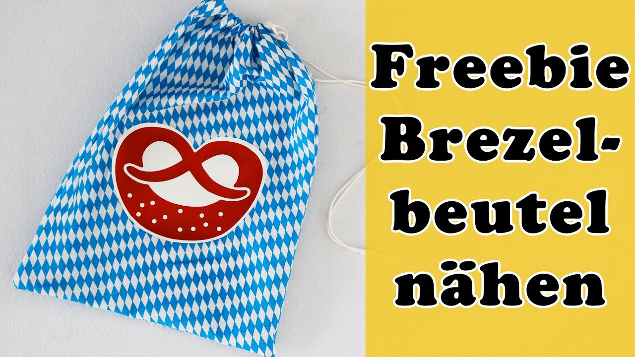 Freebie Beutel 🥨 nähen mit Tunnelzug & beplotten